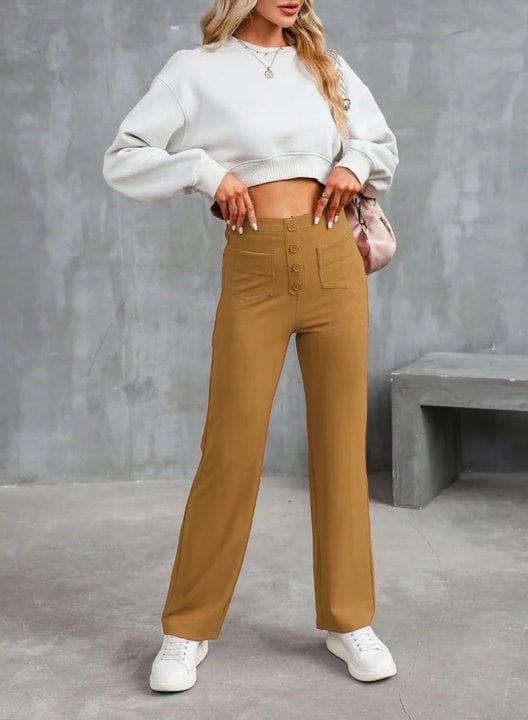 🔥GROSSER VERKAUF-49% RABATT🔥Lässige Damen Stretch-Hose mit hoher Taille