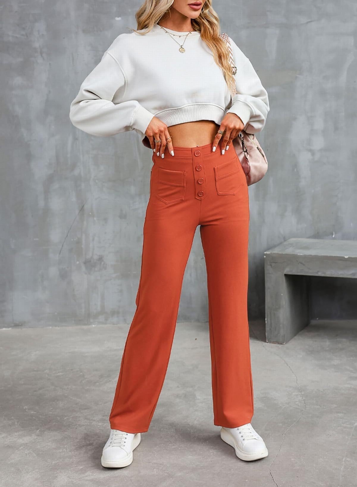 🔥GROSSER VERKAUF-49% RABATT🔥Lässige Damen Stretch-Hose mit hoher Taille